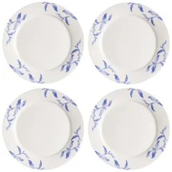 Havspil bord 28 cm 4-pak, blauw-wit