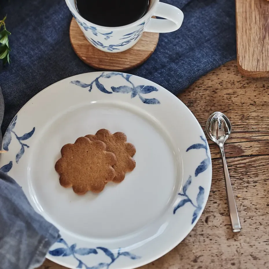 Havspil klein bord 21 cm 4-pak, blauw-wit