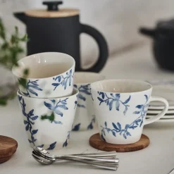 Havspil mok 30 cl 4-pak, blauw-wit