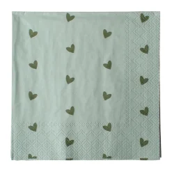 Heart pappersservett 33x33 cm 20-pack, Green