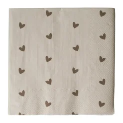 Heart pappersservett 33x33 cm 20-pack, Bruin-beige