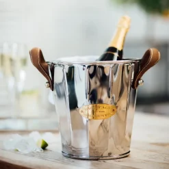 Heritage wijnkoeler met leren handvat, 23 cm