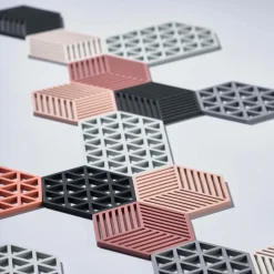 Hexagon pannenonderzetter, zwart