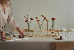 Hilke Collection dienblad 40,5x25,5 cm, Wit marmer-massief messing