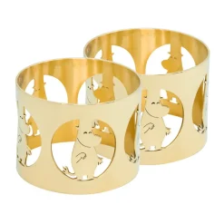 Hilke X Moomin servetringen Moominpappa 2-pack, Vernikkeld messing