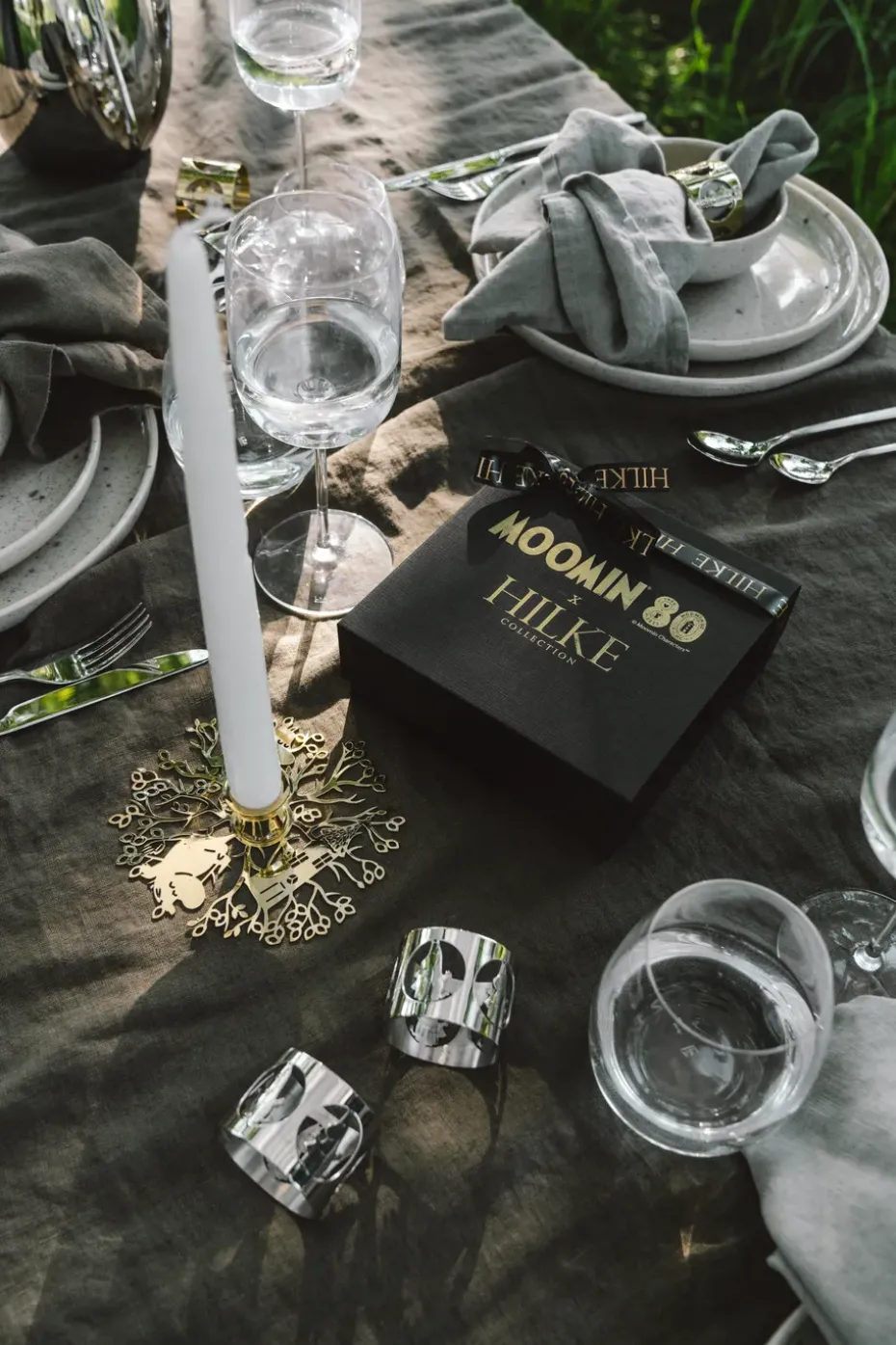 Hilke X Moomin servetringen Moominmamma 2-pack, Vernikkeld messing