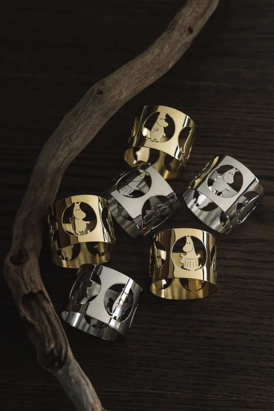 Hilke X Moomin servetringen Moominmamma 2-pack, Vernikkeld messing