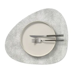 Hippo placemat curve M, White-grey