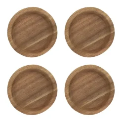 Hollow onderzetters Ø9 cm 4-pack, Acacia