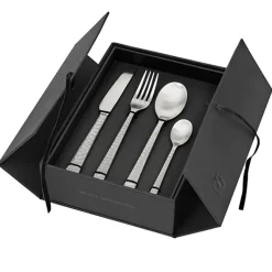 Hune bestek 16-delig, Brushed satin hammered