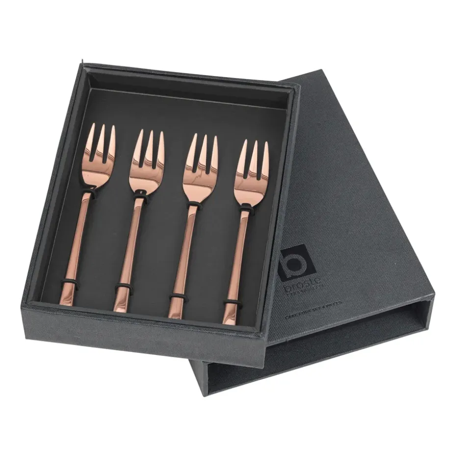 Hune taartvork 4-pack, titanium espresso