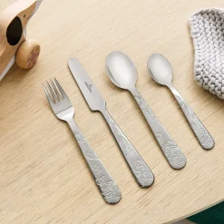 Hungry as a Bear kinderbestek 4-delig, Roestvrij staal