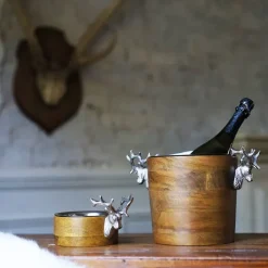 Huntsman wijnkoeler hert mangohout, 20 cm