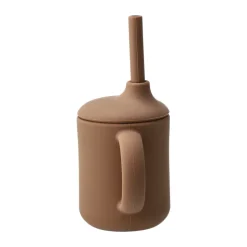 Idun beker met rietje siliconen 120 ml, Hazel