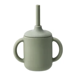 Idun beker met rietje siliconen 120 ml, Green