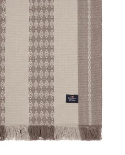 Jacquard Striped tafelloper 50x350 cm, Beige