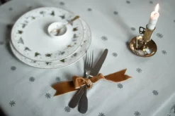 Julemorgen tafellaken, Wit-groen, 140x240 cm