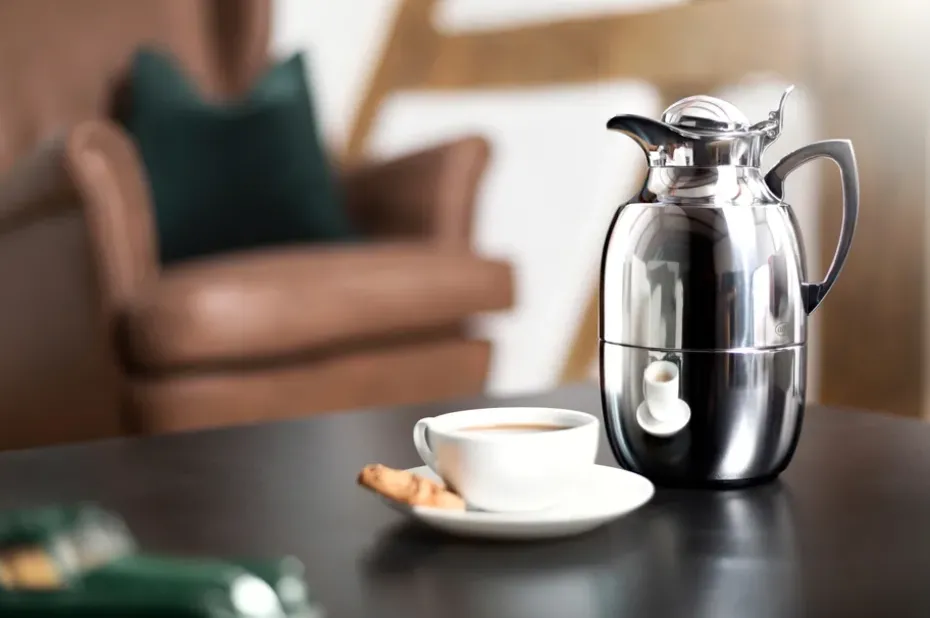 Juwel thermoskan 1 l, Verchroomd roestvrij staal