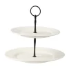 Kafi etagère 2 lagen porselein, Wit
