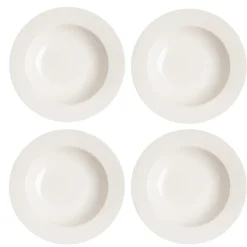 Kalk diep bord 23 cm 4-pak, wit