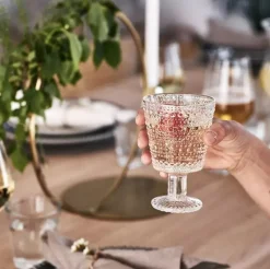 Kastehelmi drinkglas op voet 26 cl 4-pack, Helder