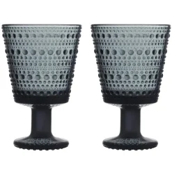 Kastehelmi glas op voet 26cl 2-pack, Donkergrijs