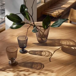 Kastehelmi glas op voet 26cl 2-pack, Donkergrijs