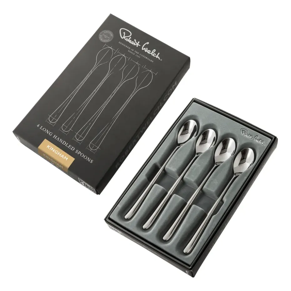 Kingham Bright lattelepel 4-pack, Roestvrij staal