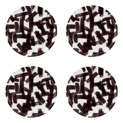 Kryss glasonderzetter Ø11 cm 4-pack, Black-white