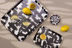 Kryss glasonderzetter Ø11 cm 4-pack, Black-white