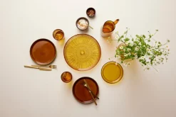 Kusintha serveerschaal rond Ø30 cm, Amber