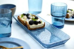 Kusintha serveerschotel rechthoekig 14x38 cm, Blue