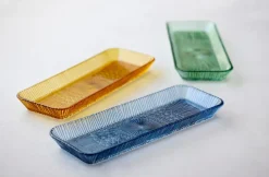 Kusintha serveerschotel rechthoekig 14x38 cm, Blue