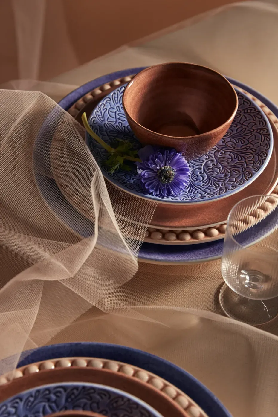 Lace bord, 20 cm, Lichtblauw