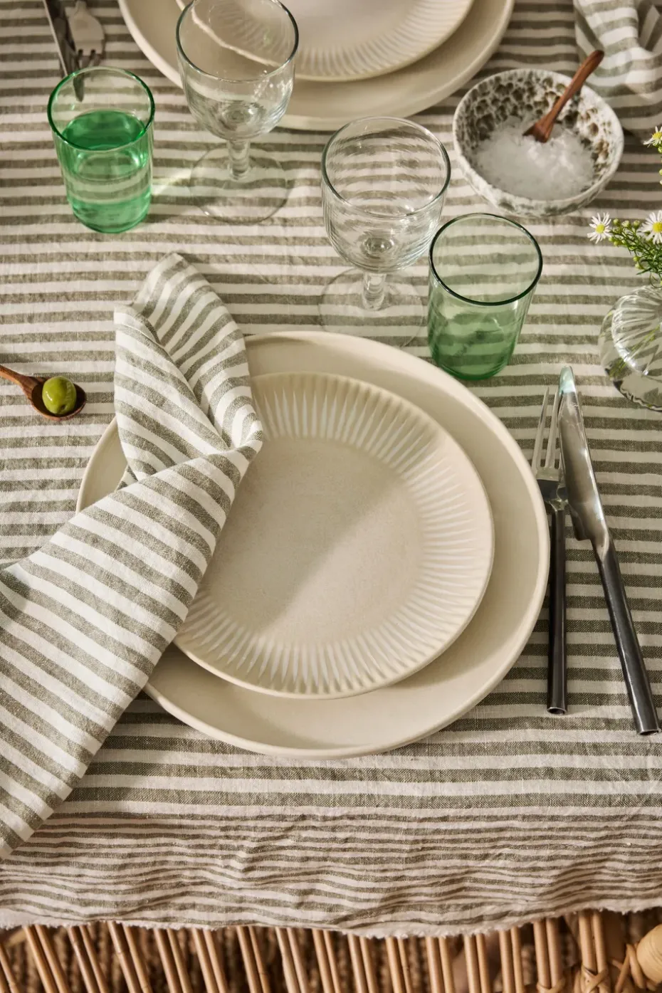 Leon tafelkleed 175x175 cm, Seagrass