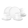 Lido black line koffieservies 18-delig, Wit met zwarte rand