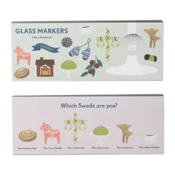 Like a Swede glasmarker 6 delen, Zilver-metaal