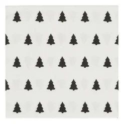 Linen trees servet 33x33 cm 20-pack, black-white