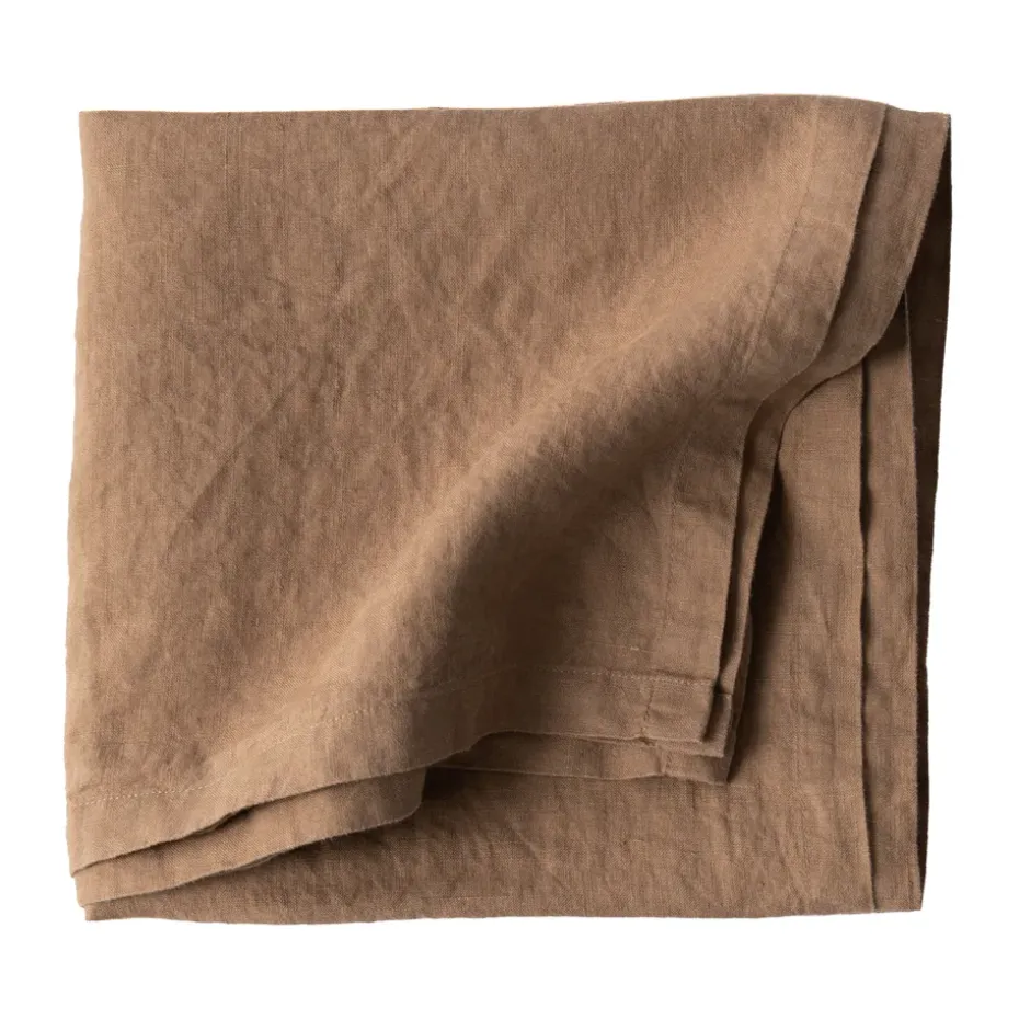 Linnen tafelkleed 175x175 cm, Hazelnut