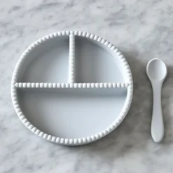 Little Bubble kinderservies 2-delig, Glacier grey