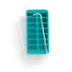 Lékué rechthoekige ijsblokjesvorm met deksel, Turkoois
