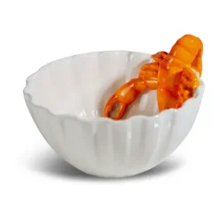 Lobsti schaal Ø14 cm, Wit-oranje
