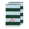 Love servet 45x45 cm 2-pack, Groen-lichtblauw