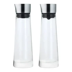 Macchiato set suikerpot en melkkan, Glas-roestvrij staal