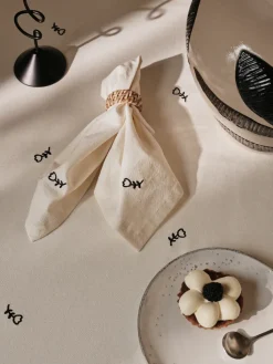 Mai stoffen servet 45x45 cm, Black-off white