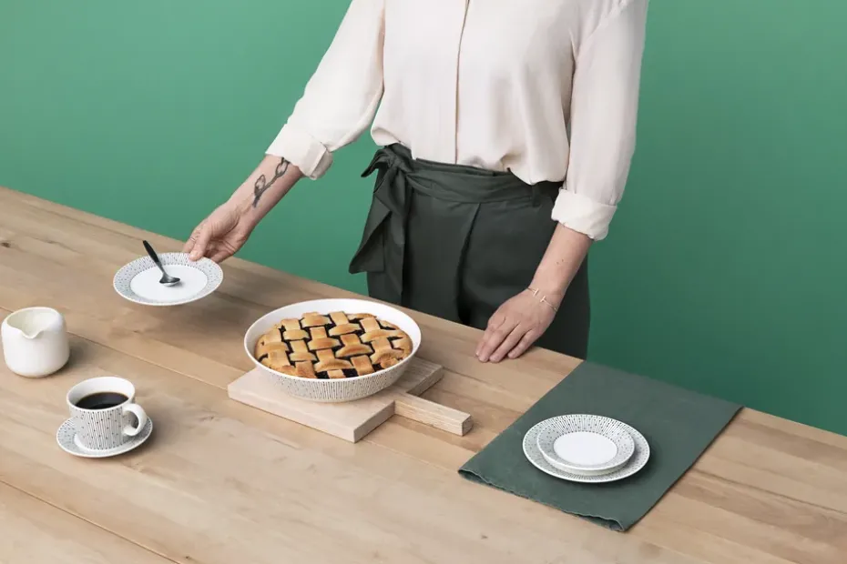 Mainio Sarastus diep bord Ø23 cm, Zwart-wit