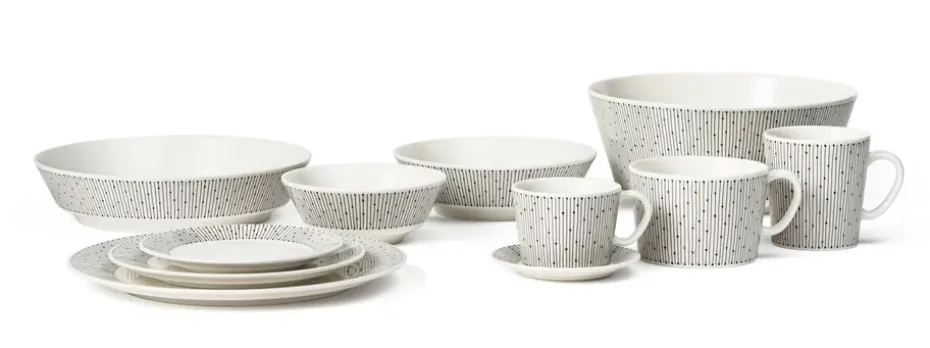 Mainio Sarastus diep bord Ø23 cm, Zwart-wit