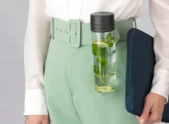 Make & Take waterfles met zeef 0,5 L, Donkergrijs