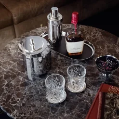 Manhattan ijsemmer met tang, roestvrij staal