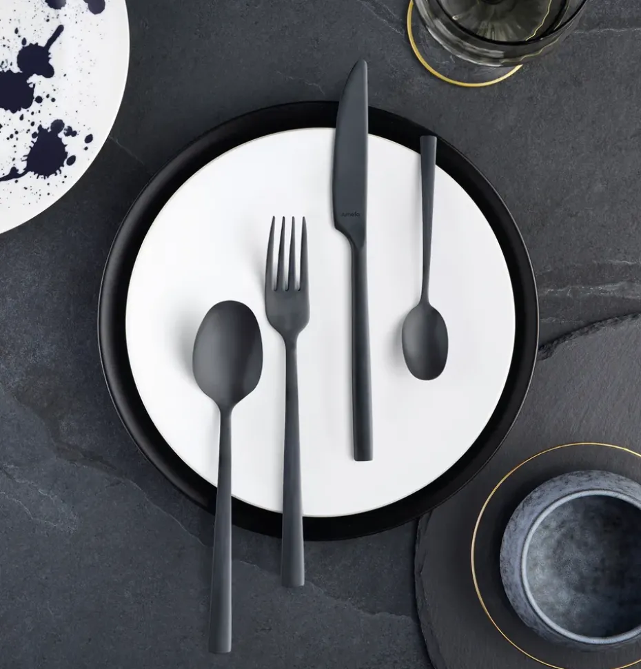 Manille Vintage bestekset 16 delen, Zwart